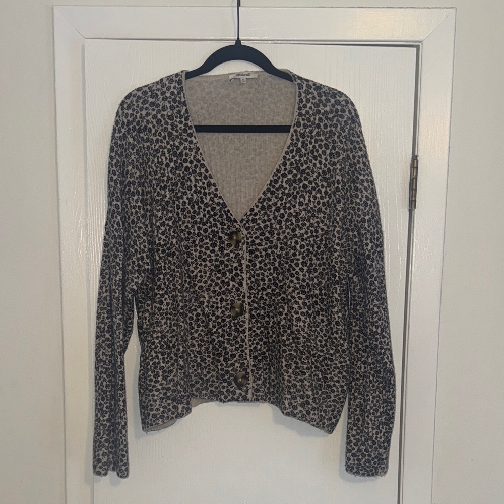 Floral Print Button-Up Cardigan